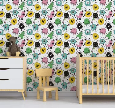 Glad monster tapeter - Tenstickers