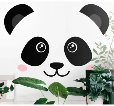 Glad panda ansikte illustration väggkonst - Tenstickers