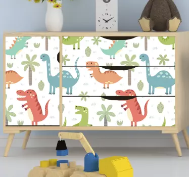 Glada dinosaurier kallax dekaler för möbler - Tenstickers