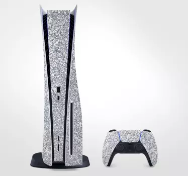 Glänsande silverskinn playstation 5 klistermärke - Tenstickers