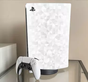 Glänsande vit och grå bakgrund playstation 5 klistermärke - Tenstickers