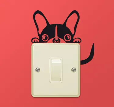 Gömmer frenchie ljusbrytare klistermärke - Tenstickers