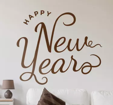Gott nytt år textvägg klistermärke - Tenstickers