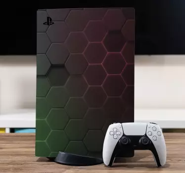 Grå sexkantiga playstation 5-klistermärken - Tenstickers