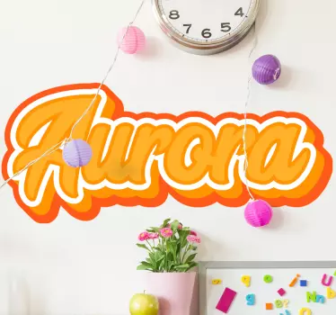 Graffiti namn orange urban dekal - Tenstickers