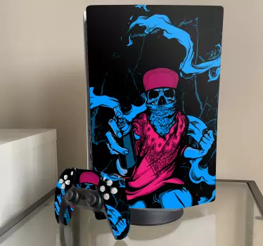 Graffiti skalle design playstation 5 dekal - Tenstickers