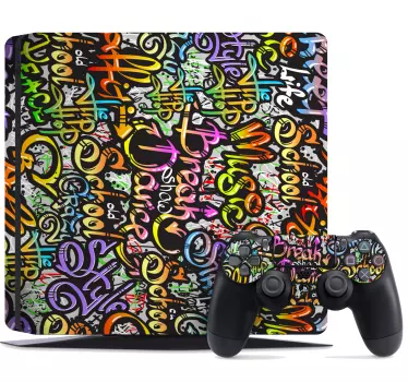 Graffiti street art playstation 4 klistermärke - Tenstickers