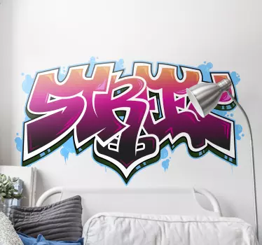 Graffiti street art 2 text väggdekal - Tenstickers