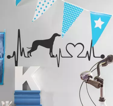 Greyhound hjärtslag väggdekor - Tenstickers