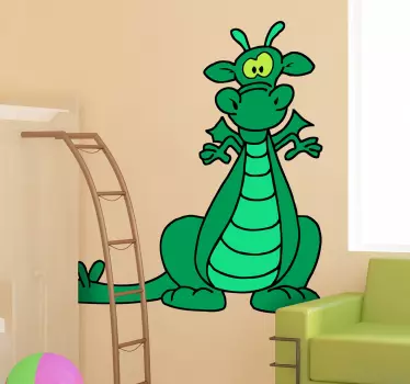 Grön drake barn klistermärke - Tenstickers