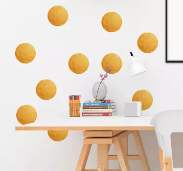 Gula cirklar vardagsrums väggdekoration - Tenstickers