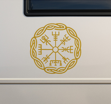 Guld vegsisir-symbol husvagn klistermärke - Tenstickers
