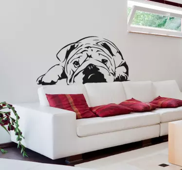 Gullig bulldogillustration vägg klistermärke - Tenstickers