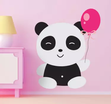 Gullig panda vägg klistermärke - Tenstickers
