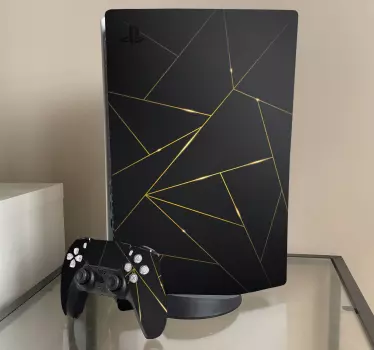 Gyllene polygonal bakgrund playstation 5 dekal - Tenstickers