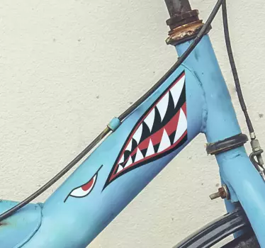 Haj ansikte vassa tänder cykel dekaler - Tenstickers