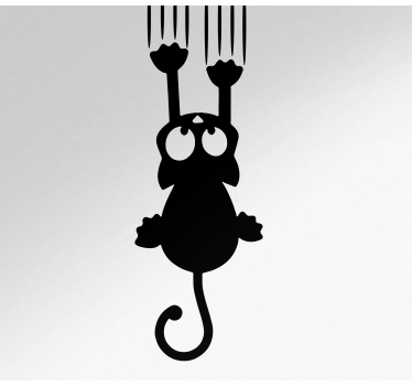 Hängande katt siluett Väggklistermärken hundar och katter - Tenstickers