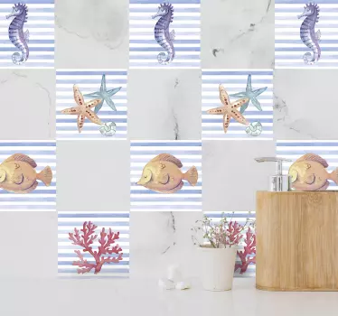 Havet liv kakel överföring - Tenstickers