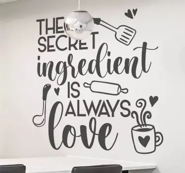 Hemlig ingrediens är alltid kärlekscitat hemtext väggdekor - Tenstickers
