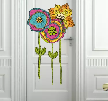Hippy blommor dekal - Tenstickers