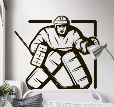 Hockeymålvaktens action sport klistermärke - Tenstickers