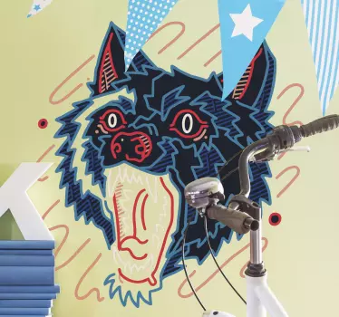 Howling wolf grafik klistermärken - Tenstickers