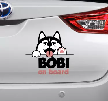 Hund med specialnamn bil dekal - Tenstickers
