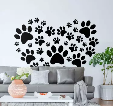 Hund tass hjärta hund dekal - Tenstickers
