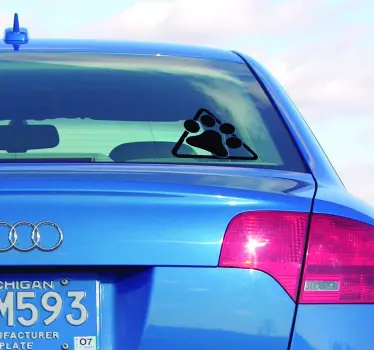 Hund tassbil klistermärke - Tenstickers