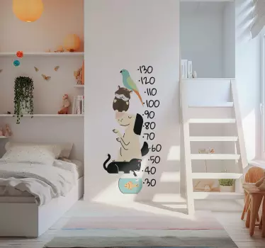 Husdjurs höjdmätare Väggklistermärken barnrum - Tenstickers