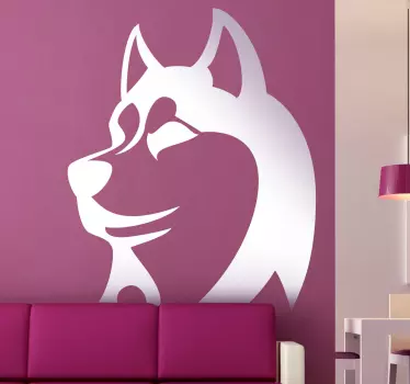 Silhuett siberian husky vägg klistermärke - Tenstickers