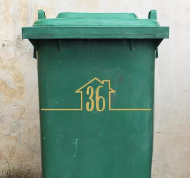 Husnummer 36 container klistermärke - Tenstickers