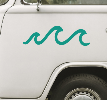 Husvagn klistermärke minimalistisk havvåg - Tenstickers