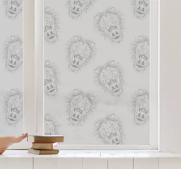 Huvud lejon rita fönster dekal - Tenstickers