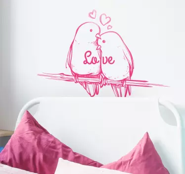 Ikea fåglar älskar headboard väggdekor - Tenstickers