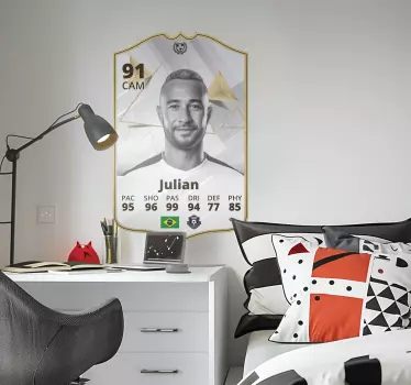 Ikon kort Väggklistermärken fotboll - Tenstickers