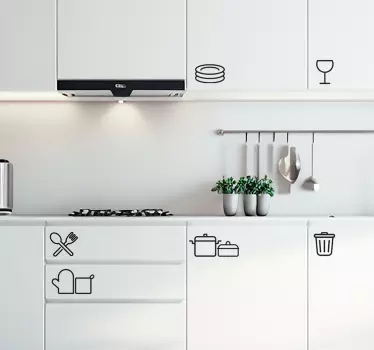 Ikoner för cocina Väggklistermärken köksredskap - Tenstickers