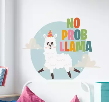 Ingen prob-lama hemväggklistermärke - Tenstickers