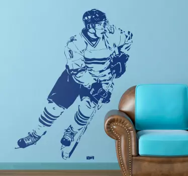 Ishockey spelare vägg klistermärke - Tenstickers