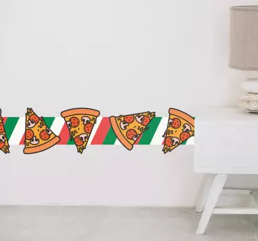Italiensk pizza kantklistermärke - Tenstickers