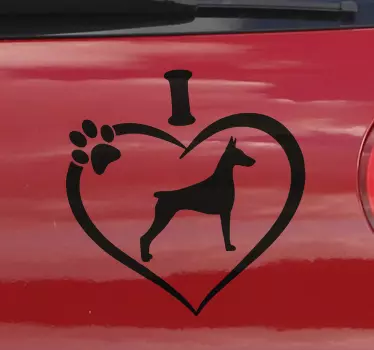 Jag älskar doberman bilklistermärke - Tenstickers