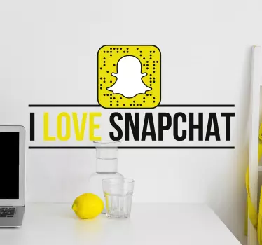 Jag älskar snapchat hemmabio klistermärke - Tenstickers