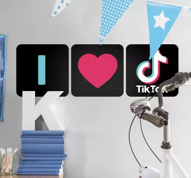 Jag älskar tik tok hem vägg klistermärke - Tenstickers