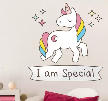 Jag är en unik unicorn vägg klistermärke - Tenstickers