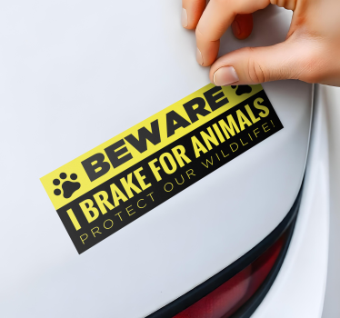Jag bromsar för djur bil klistermärke - Tenstickers