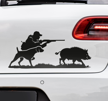 Jakt siluett bil klistermärke - Tenstickers