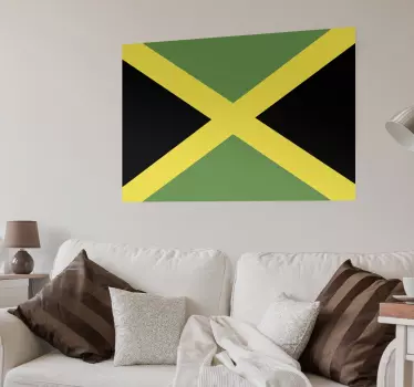 Jamaica flagga vägg klistermärke - Tenstickers