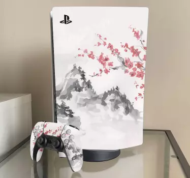 Japansk stil liggande playstation 5 dekal - Tenstickers