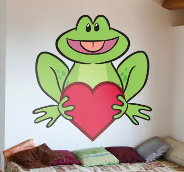 Kärleksfull groda vägg klistermärke - Tenstickers