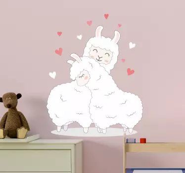 Kärleksfulla lama djur väggdekor - Tenstickers